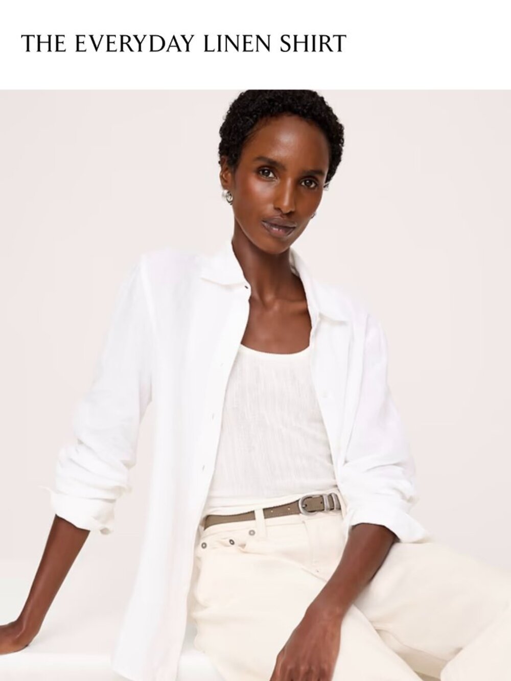 Banana Republic Everyday Linen Shirt White Size Small